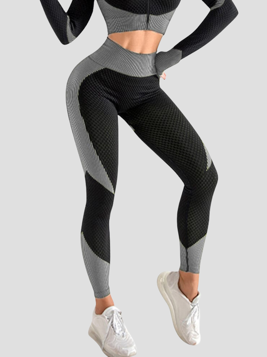 Body-Contour Activewear Set Leggings, Silver & Black – BodyFlexx