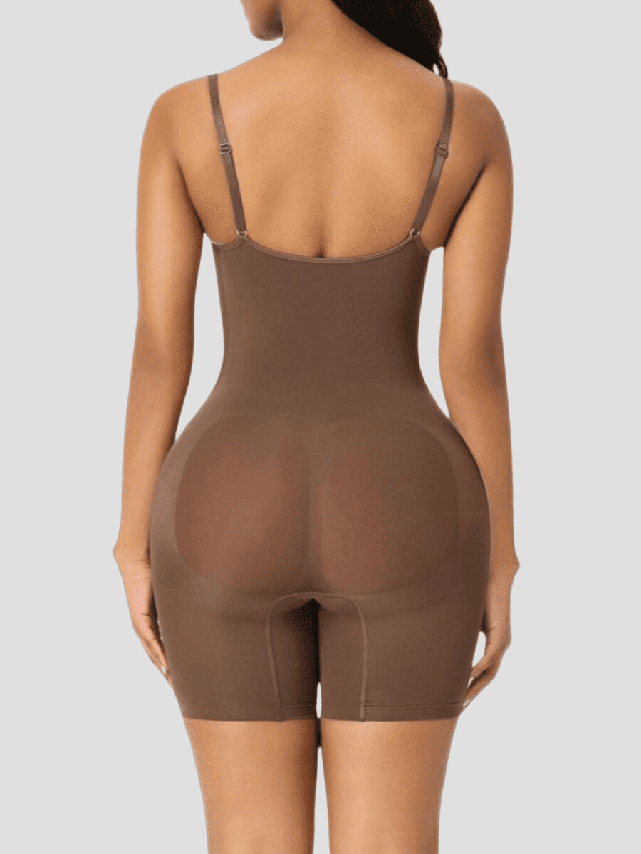 Full Body Shaper, Brown, Crotchless shapewear, tummy tucking, butt bum booty lifting, waist cinching, cellulite smoothing, breast support bodysuit shapewear, Shapewear by BodyFlexx, tummy control, BBL, body contouring, seamless, thigh-toning, waist cinching, high compression, body sculpt, bodysculpt, seamless sculpt, skims, spanx, popilush, body shaping, high quality, vixen curves, shapellx, curvqueen, feelingirl feeling girl, Shapermint, heyshape, honeylove, Bellafit.