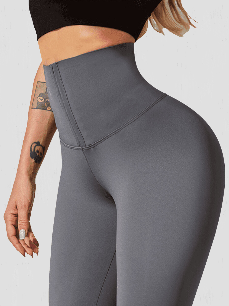 Waist Training Leggings, Gray, Grey, Corset Leggings, Activewear, booty-boosting, booty lifting, bum lifting, workout clothes for women, sweat-wicking, high compression, cellulite smoothing, waist cinching, BBL, seamless, squat proof, plus size gym outfits, high waisted, breathable, nike, under armour, adidas, puma, champion, bombshell activewear, gymshark women, Girlfriend Collective, lululemon, Alo Yoga, Bandier, Athleta, Athletica, Fabletics.