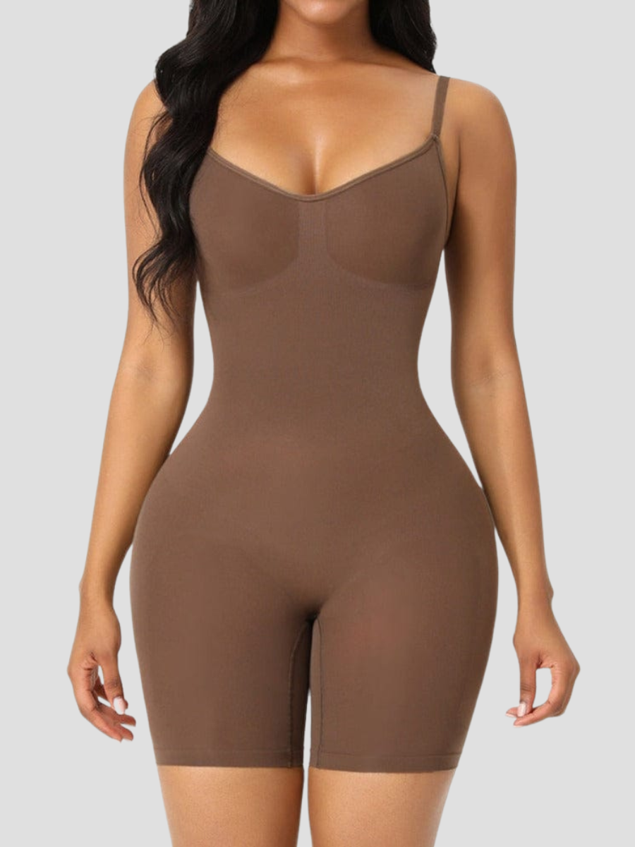 Full Body Shaper, Brown, Crotchless shapewear, tummy tucking, butt bum booty lifting, waist cinching, cellulite smoothing, breast support bodysuit shapewear, Shapewear by BodyFlexx, tummy control, BBL, body contouring, seamless, thigh-toning, waist cinching, high compression, body sculpt, bodysculpt, seamless sculpt, skims, spanx, popilush, body shaping, high quality, vixen curves, shapellx, curvqueen, feelingirl feeling girl, Shapermint, heyshape, honeylove, Bellafit.