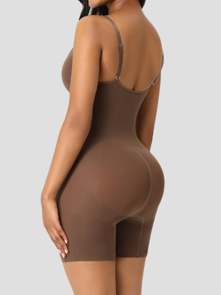 Full Body Shaper, Brown, Crotchless shapewear, tummy tucking, butt bum booty lifting, waist cinching, cellulite smoothing, breast support bodysuit shapewear, Shapewear by BodyFlexx, tummy control, BBL, body contouring, seamless, thigh-toning, waist cinching, high compression, body sculpt, bodysculpt, seamless sculpt, skims, spanx, popilush, body shaping, high quality, vixen curves, shapellx, curvqueen, feelingirl feeling girl, Shapermint, heyshape, honeylove, Bellafit.
