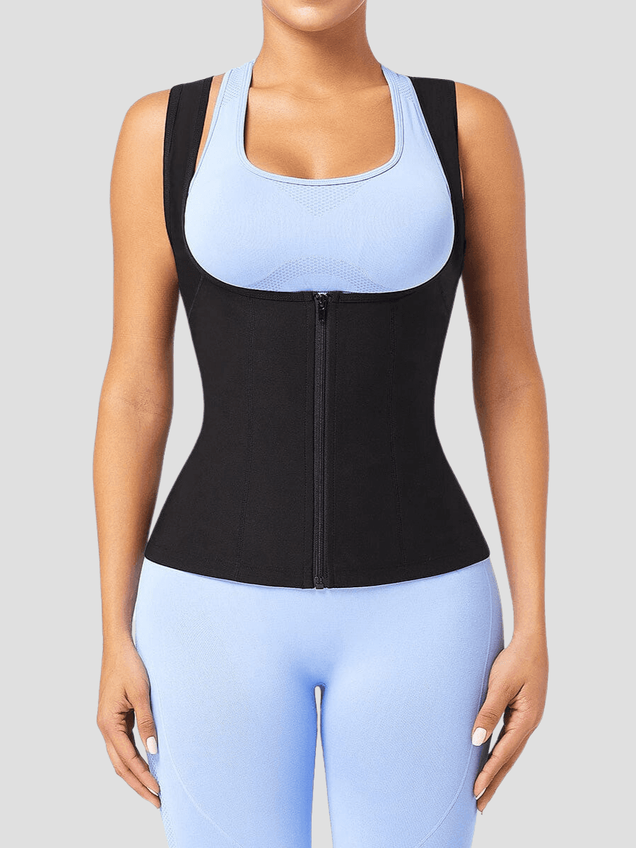 Sweat Belt Activewear, Zippered Neoprene Vest, Sauna Vest, Sauna Top, Weight Loss Activewear, Weight Loss Vest, sauna top, Sweat Belt, Sauna Activewear, workout clothes for women, sweat-wicking, cellulite smoothing, waist cinching, BBL, seamless, squat proof, plus size gym outfits, high waisted, breathable, nike, adidas, puma, champion, bombshell activewear, gymshark women, Girlfriend Collective, lululemon, Athleta, Athletica, Fabletics.