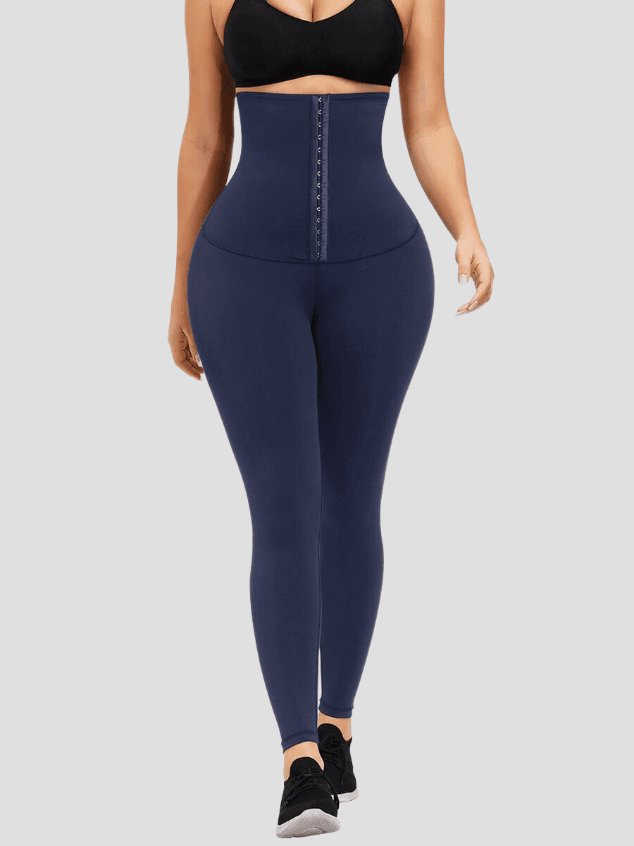 Waist Training Leggings, Blue, Corset Leggings, Activewear, booty-boosting, booty lifting, bum lifting, workout clothes for women, sweat-wicking, high compression, cellulite smoothing, waist cinching, BBL, seamless, squat proof, plus size gym outfits, high waisted, breathable, nike, under armour, adidas, puma, champion, bombshell activewear, gymshark women, Girlfriend Collective, lululemon, Alo Yoga, Bandier, Athleta, Athletica, Fabletics.
