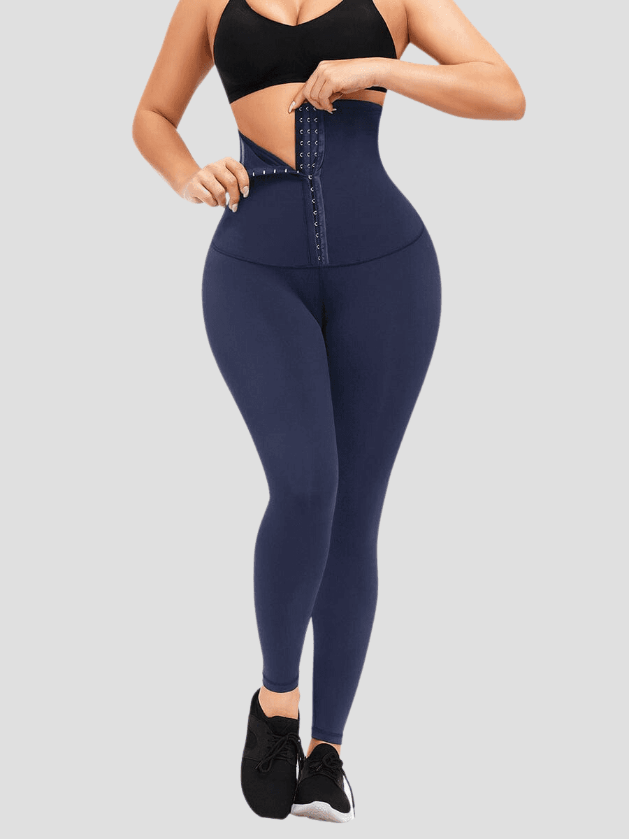 Waist Training Leggings, Blue, Corset Leggings, Activewear, booty-boosting, booty lifting, bum lifting, workout clothes for women, sweat-wicking, high compression, cellulite smoothing, waist cinching, BBL, seamless, squat proof, plus size gym outfits, high waisted, breathable, nike, under armour, adidas, puma, champion, bombshell activewear, gymshark women, Girlfriend Collective, lululemon, Alo Yoga, Bandier, Athleta, Athletica, Fabletics.