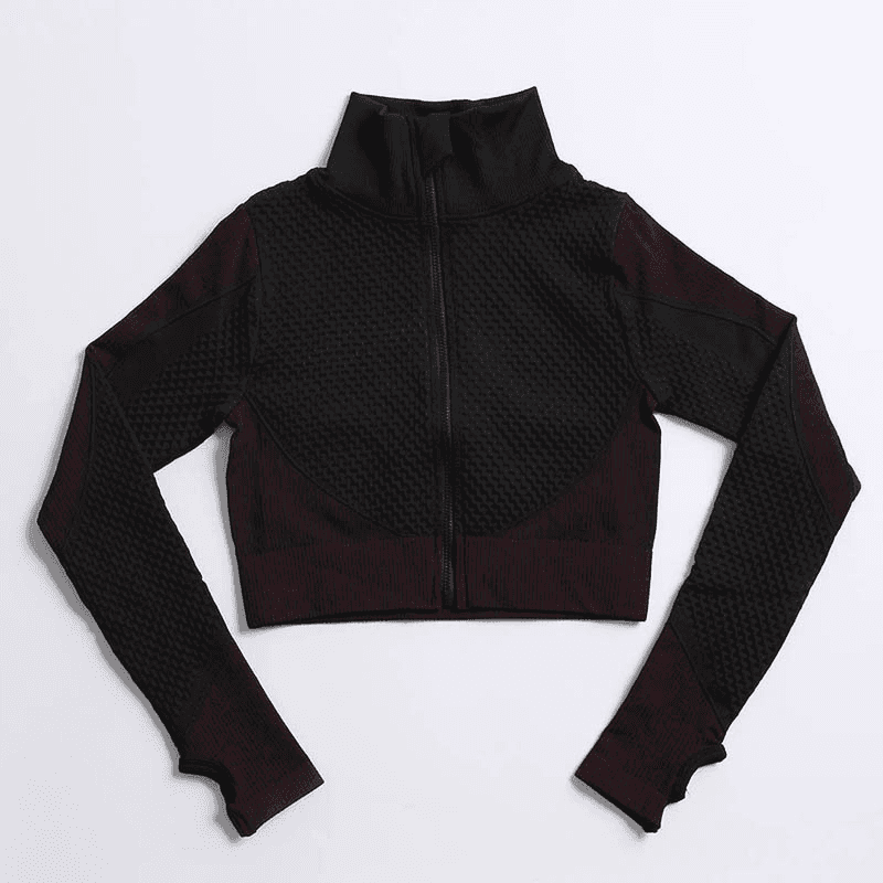 BBL Jacket, Cropped athletic set top with zipper stretchy jacket, workout outfit, athleisure, activewear, activewear sets, workout clothes for women, sweat-wicking, high compression, cellulite smoothing, BBL Jacket, plus size gym outfits, workout wear, gym wear, athletic outfits, nike, under armour, adidas, puma, champion, bombshell activewear, gymshark women, Girlfriend Collective, lululemon, Alo Yoga, Bandier, Athleta, Athletica, Fabletics, Revenge body, Black, fuchsia.
