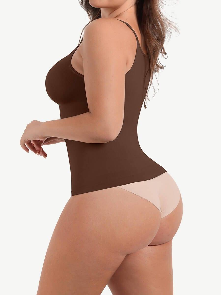 Cami Tank Top Shapewear Breast Support Tummy Control Shirt, Outerwear shapewear, shapewear outerwear, Waist cinching, Waist snatching, snatched, Hidden shapwear, built-in shapewear, shapewear technology, stretchy, compression, arm slimming, tummy control, body contouring, best shapewear for women, shapewear on sale, Canadian shapewear brand, skims, spanx, popilush, shapermint. Feelin girl.