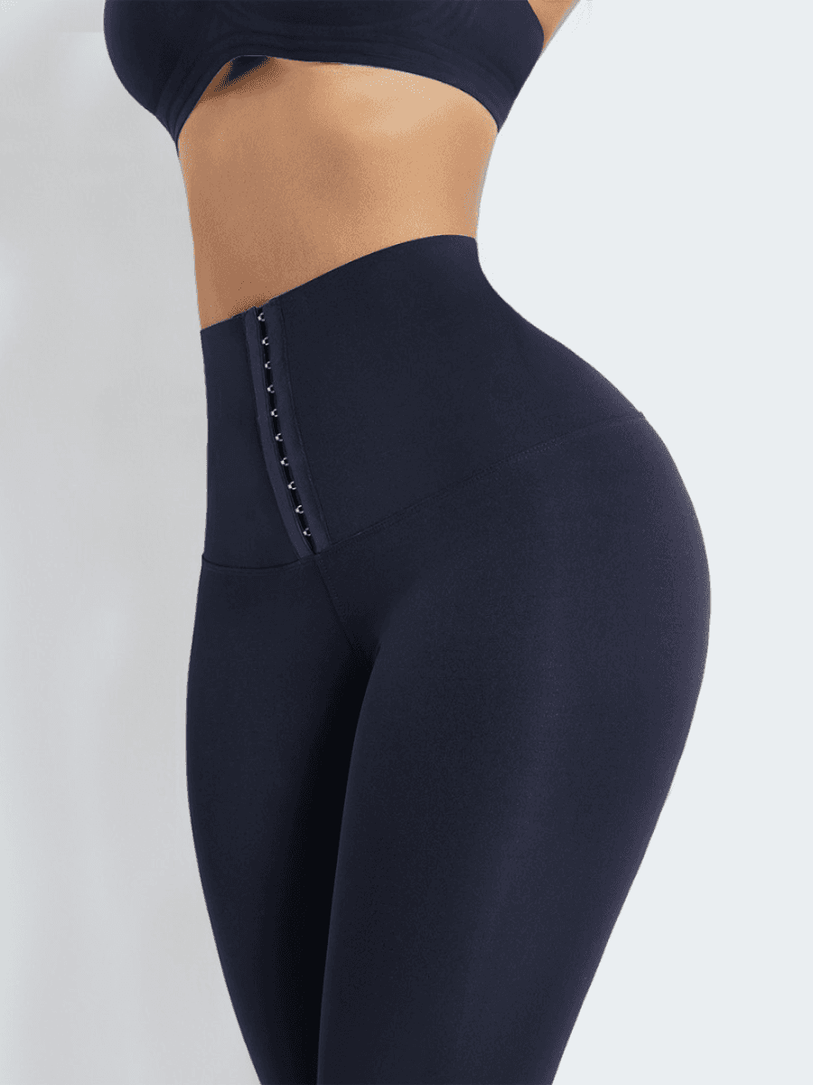 Waist Training Leggings, Blue, Corset Leggings, Activewear, booty-boosting, booty lifting, bum lifting, workout clothes for women, sweat-wicking, high compression, cellulite smoothing, waist cinching, BBL, seamless, squat proof, plus size gym outfits, high waisted, breathable, nike, under armour, adidas, puma, champion, bombshell activewear, gymshark women, Girlfriend Collective, lululemon, Alo Yoga, Bandier, Athleta, Athletica, Fabletics.