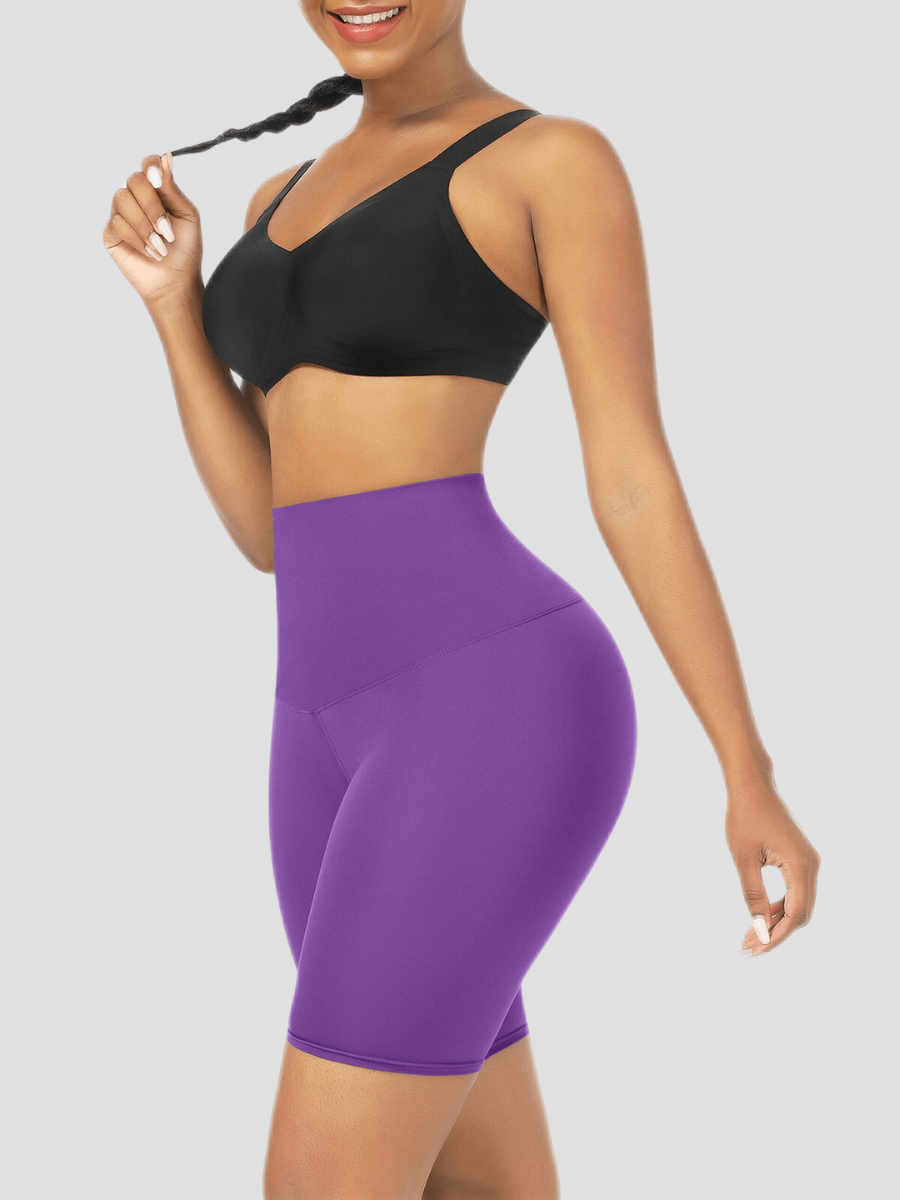 High waisted sauna shorts, Purple, Thigh-toning, Weight Loss shorts, Sweat Belt Shorts, Sauna Shorts. Sauna Activewear, workout clothes for women, sweat-wicking, cellulite smoothing, waist cinching, BBL, seamless, squat proof, plus size gym outfits, high waisted, breathable, nike, adidas, puma, champion, bombshell activewear, gymshark women, Girlfriend Collective, lululemon, Athleta, Athletica, Fabletics.