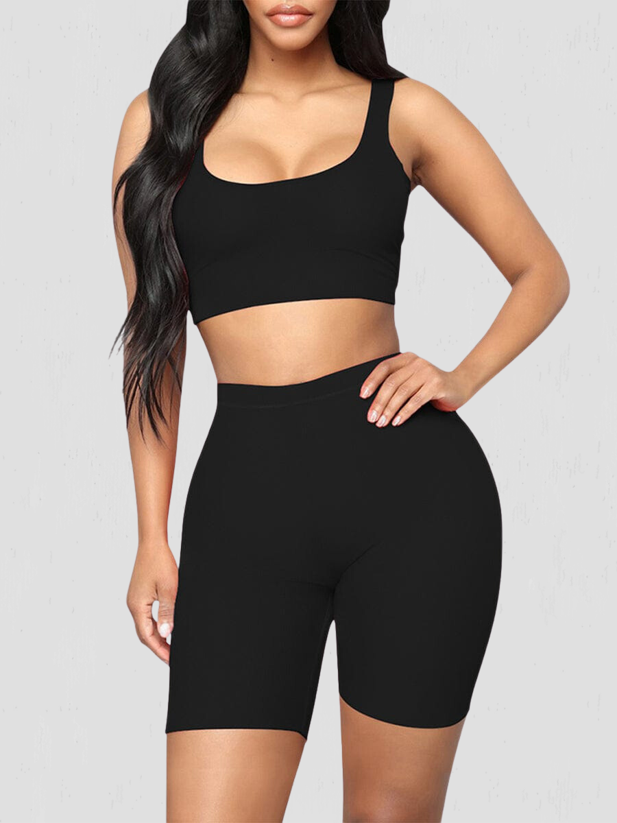 Activewear, activewear sets, sports bra, shorts, workout clothes for women, sweat-wicking, high waisted, breathable, workout wear, gym wear, athletic outfits, nike, under armour, adidas, puma, champion, bombshell activewear, gymshark women, Girlfriend Collective, lululemon, Alo Yoga, Bandier, Athleta, Athletica, Fabletics, Revenge body, black.