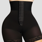 Black high-waisted Columbian faja BBL effect corset shapewear with lace trim by BodyFlexx.