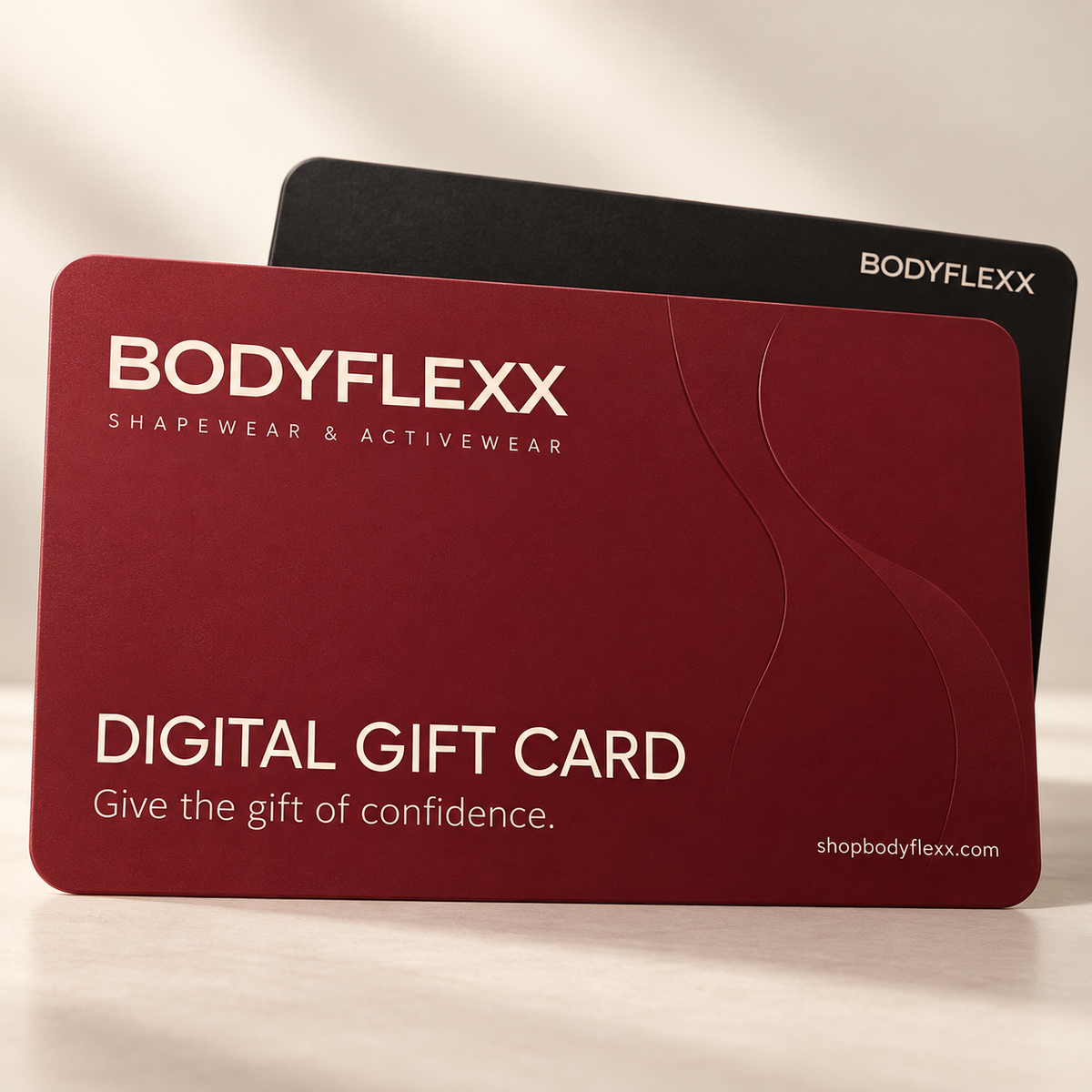 Close up of BodyFlexx Shapewear and Activewear Digital Gift Cards