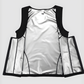 Open sauna activewear vest showing the shiny neoprene lining used for extra sweating and faster wight loss during workouts.