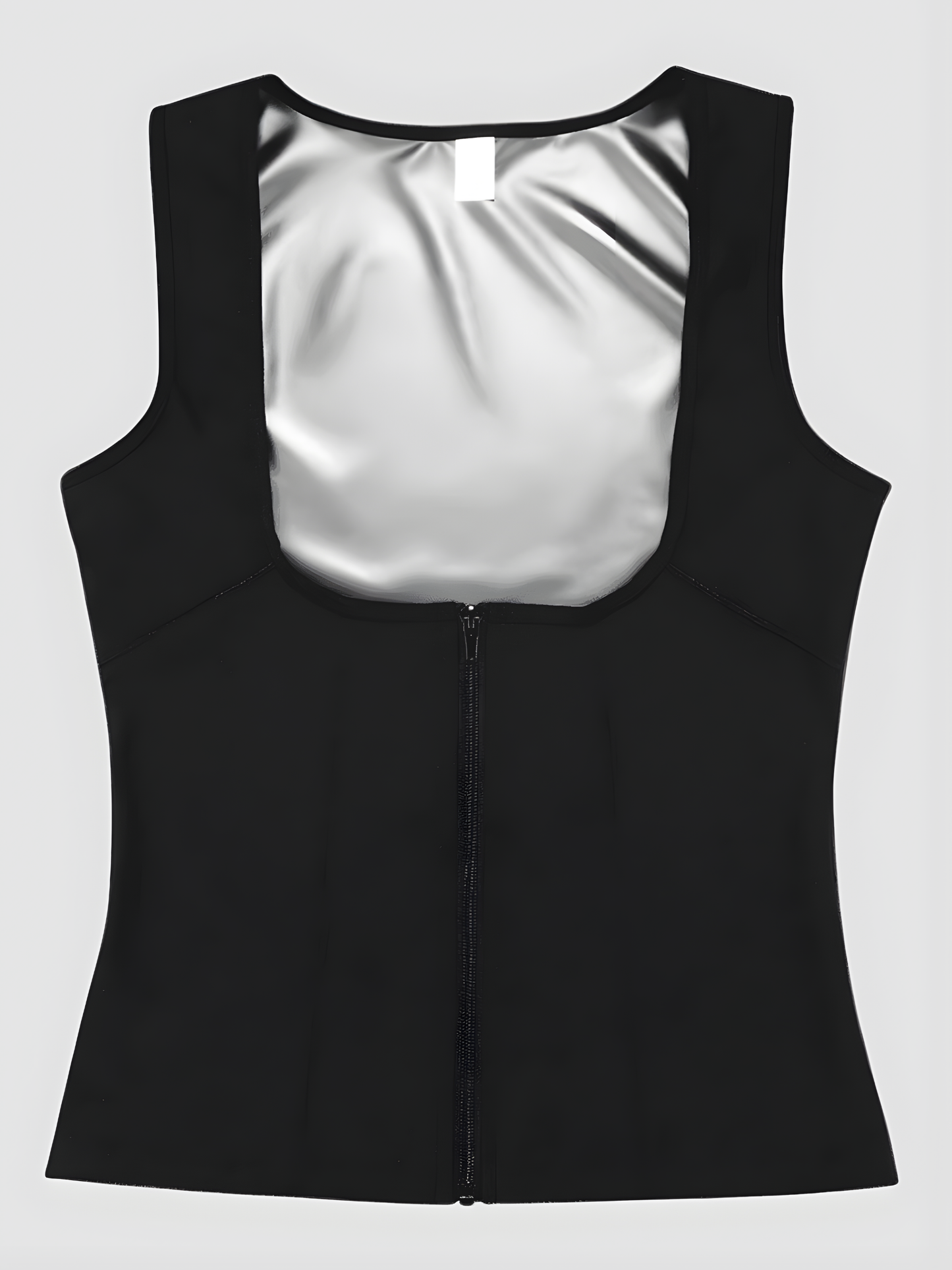 Black sauna activewear vest lined with neoprene for extra sweating and faster weight loss during workouts.