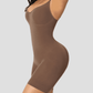 Full Body Shaper, Brown, Crotchless shapewear, tummy tucking, butt bum booty lifting, waist cinching, cellulite smoothing, breast support bodysuit shapewear, Shapewear by BodyFlexx, tummy control, BBL, body contouring, seamless, thigh-toning, waist cinching, high compression, body sculpt, bodysculpt, seamless sculpt, skims, spanx, popilush, body shaping, high quality, vixen curves, shapellx, curvqueen, feelingirl feeling girl, Shapermint, heyshape, honeylove, Bellafit. 