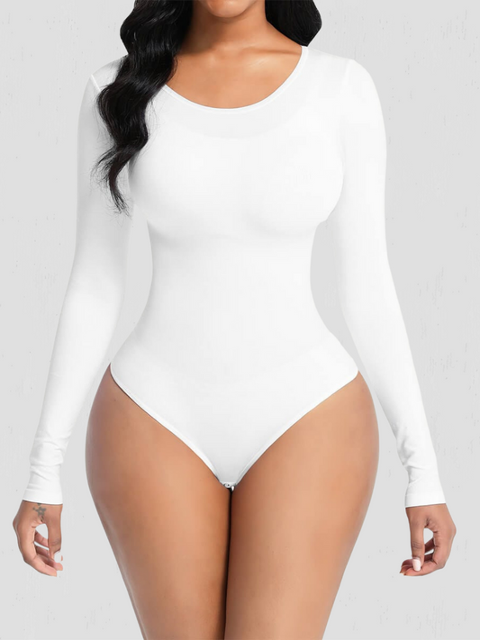 Shapewear shaper bodysuit corset compression white outerwear shapewear compression long sleeve bodysuit