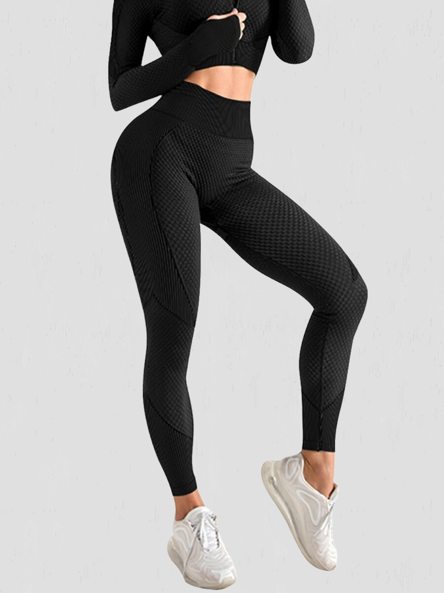 BodyFlexx Black High-Waisted Activewear Set Leggings