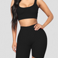 Activewear, activewear sets, sports bra, shorts, workout clothes for women, sweat-wicking, high waisted, breathable, workout wear, gym wear, athletic outfits, nike, under armour, adidas, puma, champion, bombshell activewear, gymshark women, Girlfriend Collective, lululemon, Alo Yoga, Bandier, Athleta, Athletica, Fabletics, Revenge body, black.