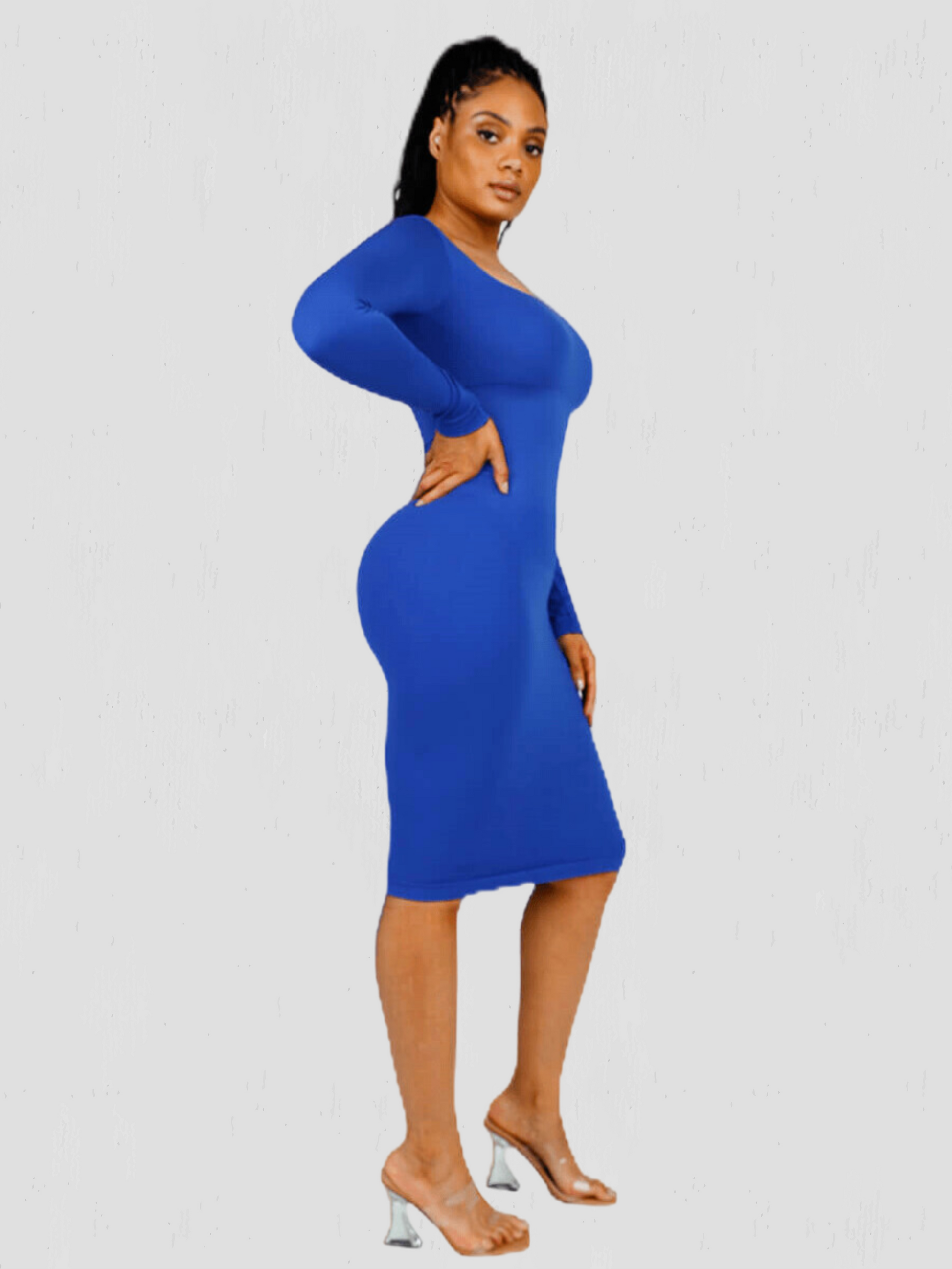 Long-Sleeved Shaping Dress with Built-In Shapewear – BodyFlexx