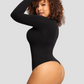 Shapewear shaper bodysuit, black, Outerwear shapewear, shapewear outerwear, Waist cinching, Waist snatching, snatched, Hidden shapwear, built-in shapewear, shapewear technology, stretchy, compression, arm slimming, tummy control, body contouring, best shapewear for women, shapewear on sale, Canadian shapewear brand, skims, spanx, popilush, shapermint. Feelin girl.