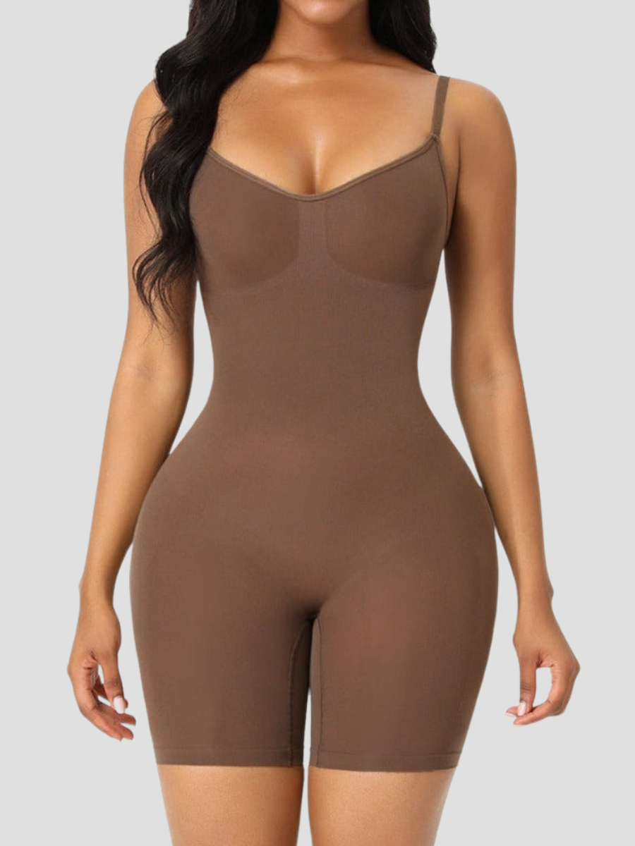 Full Body Shaper, Brown, Crotchless shapewear, tummy tucking, butt bum booty lifting, waist cinching, cellulite smoothing, breast support bodysuit shapewear, Shapewear by BodyFlexx, tummy control, BBL, body contouring, seamless, thigh-toning, waist cinching, high compression, body sculpt, bodysculpt, seamless sculpt, skims, spanx, popilush, body shaping, high quality, vixen curves, shapellx, curvqueen, feelingirl feeling girl, Shapermint, heyshape, honeylove, Bellafit. 