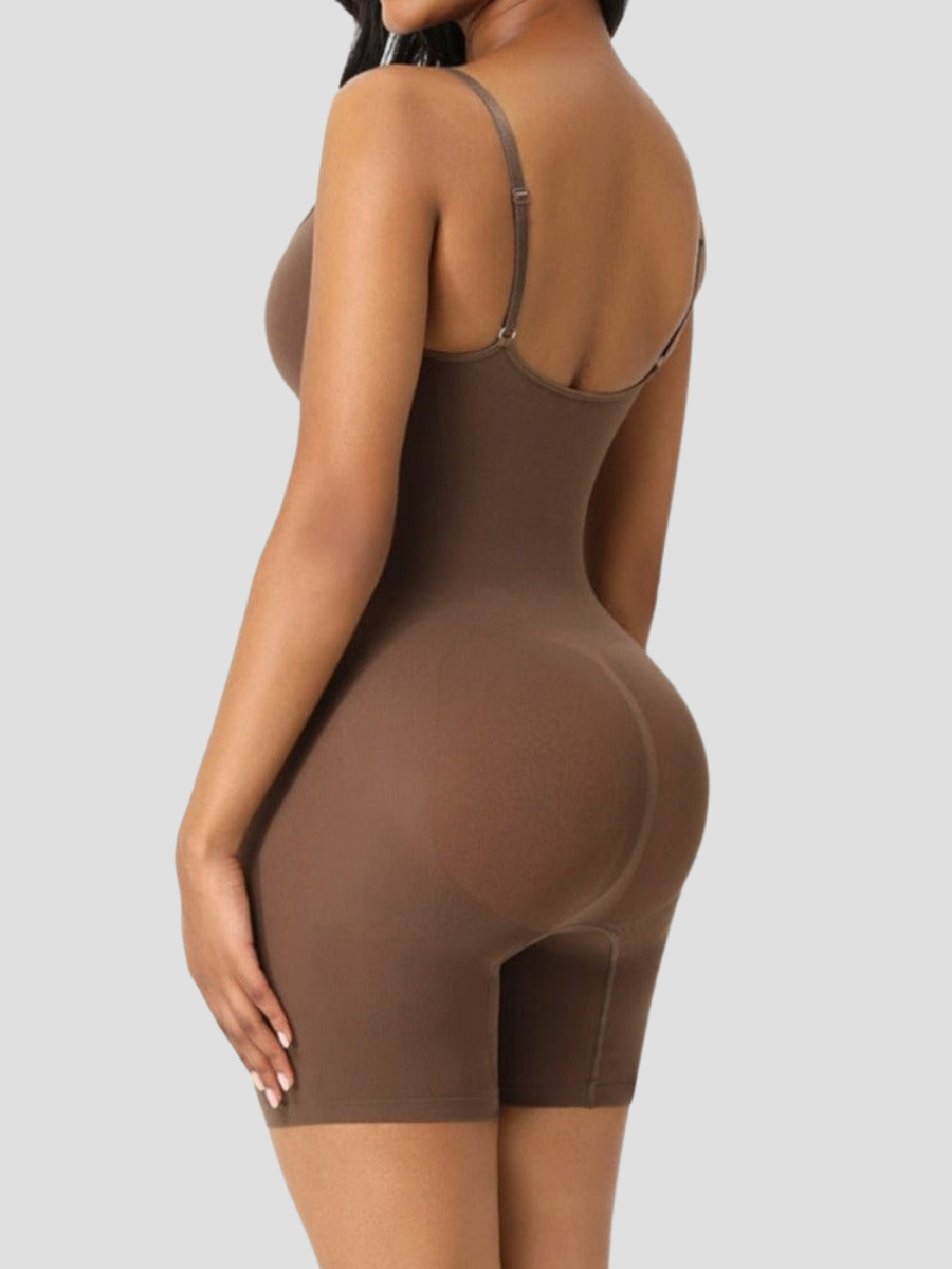 Full Body Shaper, Brown, Crotchless shapewear, tummy tucking, butt bum booty lifting, waist cinching, cellulite smoothing, breast support bodysuit shapewear, Shapewear by BodyFlexx, tummy control, BBL, body contouring, seamless, thigh-toning, waist cinching, high compression, body sculpt, bodysculpt, seamless sculpt, skims, spanx, popilush, body shaping, high quality, vixen curves, shapellx, curvqueen, feelingirl feeling girl, Shapermint, heyshape, honeylove, Bellafit. 