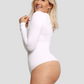 Shapewear, shaping bodysuit compression white outerwear shapewear compression long sleeve bodysuit, Outerwear shapewear, shapewear outerwear, Waist cinching, Waist snatching, snatched, Hidden shapwear, built-in shapewear, shapewear technology, stretchy, compression, arm slimming, tummy control, body contouring, best shapewear for women, shapewear on sale, Canadian shapewear brand, skims, spanx, popilush, shapermint. Feelin girl.