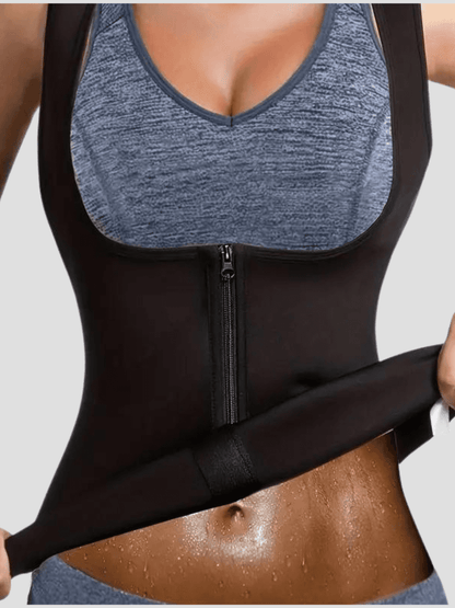 Sweat Belt Activewear, Zippered Neoprene Vest, Sauna Vest, Sauna Top, Weight Loss Activewear, Weight Loss Vest, sauna top, Sweat Belt, Sauna Activewear, workout clothes for women, sweat-wicking, cellulite smoothing, waist cinching, BBL, seamless, squat proof, plus size gym outfits, high waisted, breathable, nike, adidas, puma, champion, bombshell activewear, gymshark women, Girlfriend Collective, lululemon, Athleta, Athletica, Fabletics.