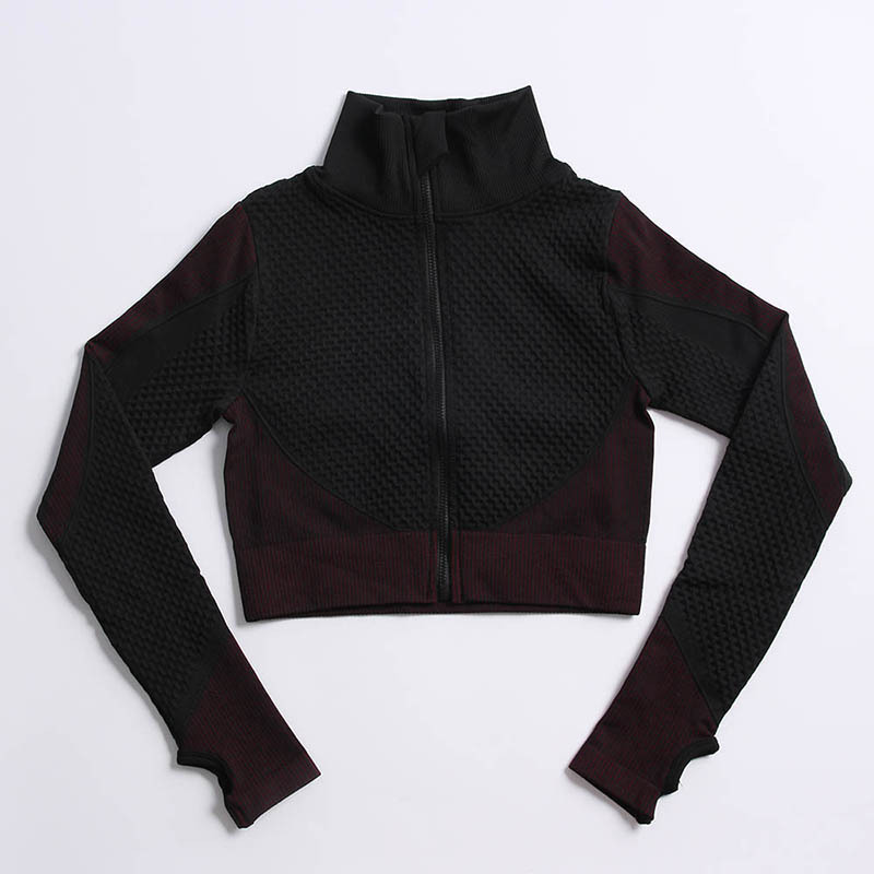 Fuchsia & Black Cropped Zippered Activewear Set Jacket – BodyFlexx