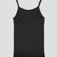 Black shapewear camisole with tummy control and adjustable straps.